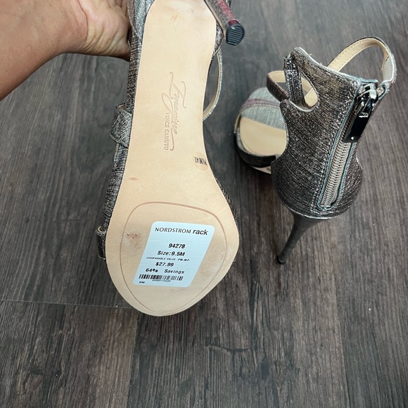 IMAGINE BY VINCE CAMUTO•SIZE 41•SILVER GRAYISH STRAPPED STILLETO’S - Picture 3 of 16